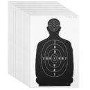 Juvale Shooting Targets Paper Silhouette Style - 17 x 25 in, Black & White, 50 Count - Paper Targets for Shooting Range & Airsoft, BB & Pellet Gun Practice