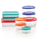 Pyrex Simply Store 9-Pack Mixed Sized Glass Food Storage Set, Round & Rectangular Containers With Lids, BPA-Free, Dishwasher & Microwave Safe