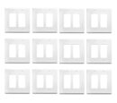 Hyperikon Decorator Wall Plate Cover, 2 Gang Wall Switch Plate/GFCI Wall Plate, Standard White Rocker Wall Plate, Indoor Use, UL - Screws Included, 12 Pack