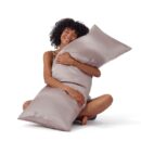 Bedsure Body Pillow Cover 20x54 Inches - Dusty Rose Satin Similar to Silk Pillowcase for Hair and Skin, Cooling and Silky Long Body Pillow Pillowcase with Envelope Closure, Gifts for Women Men