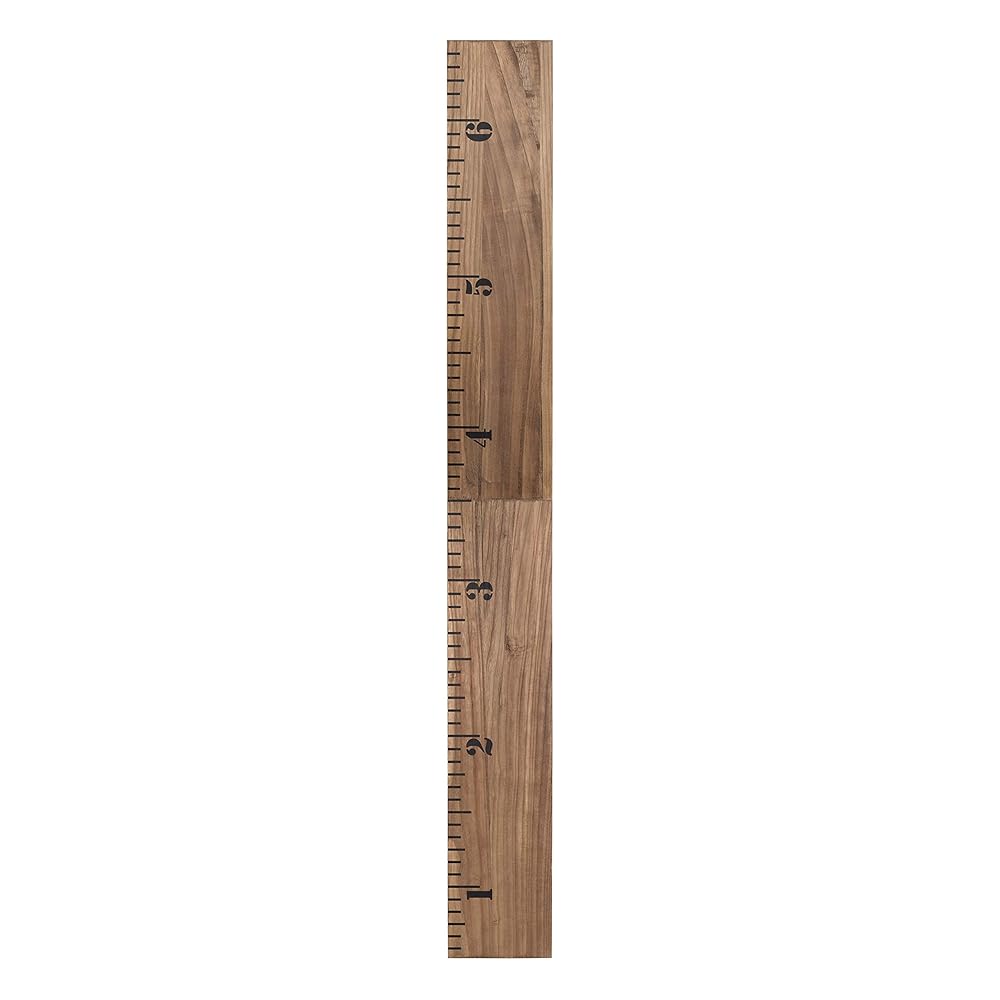 Kate and Laurel Growth Chart 6.5' Wood Wall Ruler, Rustic Brown