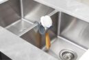 Umbra Sling Kitchen Sink Caddy Sponge Holder, Hangs Over Faucet or Divider, Single, Slate Blue