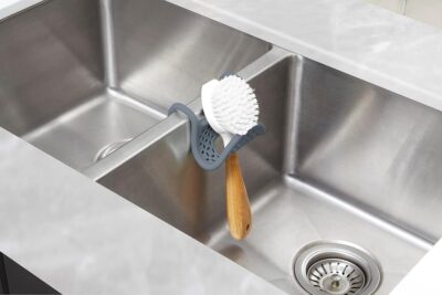 Umbra Sling Kitchen Sink Caddy Sponge Holder, Hangs Over Faucet or Divider, Single, Slate Blue - Image 6