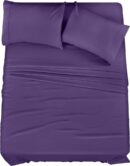 Utopia Bedding Full Sheet Set – 4 Piece Bed Sheets for Full Size Bed, Soft and Breathable Microfiber, Includes 1 Fitted Sheet, 1 Flat Sheet and 2 Pillowcases (Egg Plant)