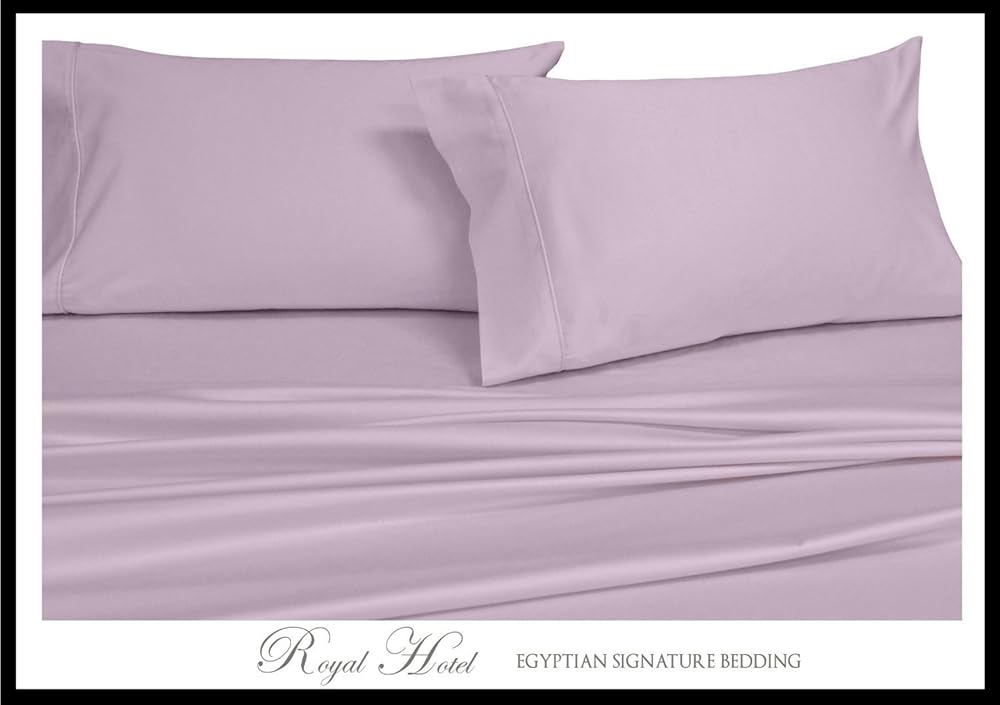 Royal Hotel Solid Lavender/Lilac 300-Thread-Count 2pc Twin Extra-Long Duvet-Cover 100-Percent Cotton, Sateen Solid, 100% Cotton