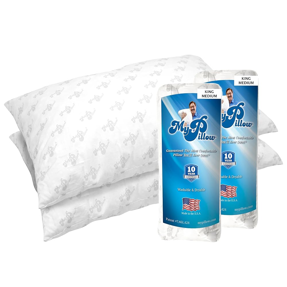 MyPillow Bedding Bed Pillows for Sleeping King Size, Set of 2, Pillow for Back, Stomach or Side Sleepers Classic Pillow [King, Medium]