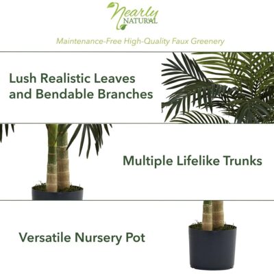 Nearly Natural 4ft Golden Cane Palm Artificial Tree - Image 3