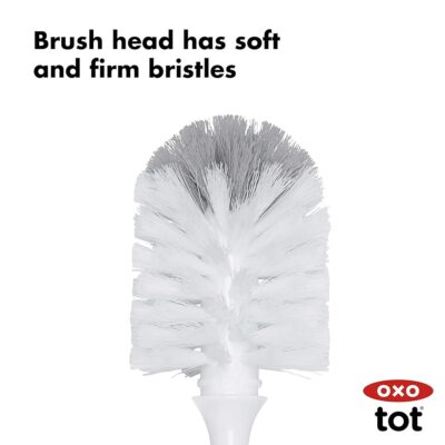 OXO Tot Bottle Brush with Nipple Cleaner and Stand, Gray - Image 6