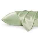 Bedsure King Size Satin Pillowcase Set of 2 - Laurel Green Silky Pillow Cases for Hair and Skin with Envelope Closure, Similar to Silk Pillow Cases, Gifts for Women Men, 20x36 Inches, 2pcs