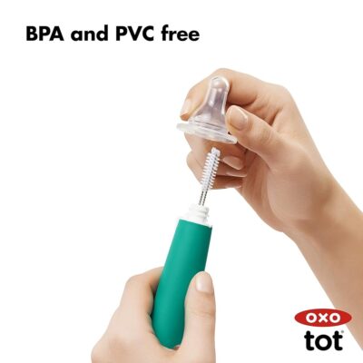 OXO Tot Bottle Brush with Nipple Cleaner and Stand, Teal - Image 5