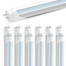 JESLED 4FT LED T8 Type A+B Tube Lights, 24W(65W Equivalent), 3200LM, 6000K, Single or Double End Powered, Plug and Play or Ballast Bypass, 4 Foot T10 T12 Fluorescent Bulbs Replacement, Clear(12-Pack)