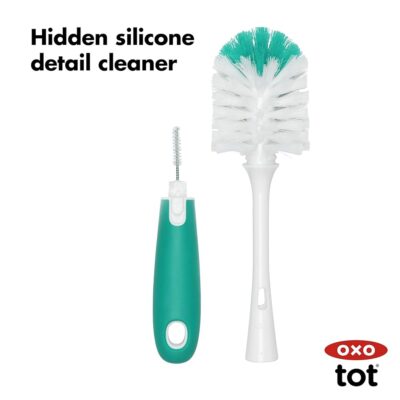 OXO Tot Bottle Brush with Nipple Cleaner and Stand, Teal - Image 3