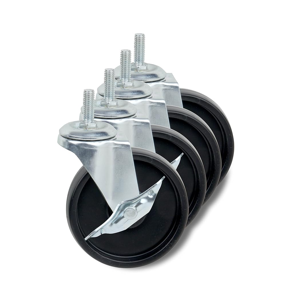 Honey-Can-Do SHF-01939 4-Inch Caster Roller Wheels for HCD Shelving Unit, Set of Four,Black