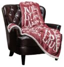 Chanasya Premium I Love You Gift Throw Blanket - for Love Support Thinking of You Message Birthday Anniversary Pink Gift Blanket - for Couple Best Friend Women Girlfriend Bestie & Sister - Dry Rose