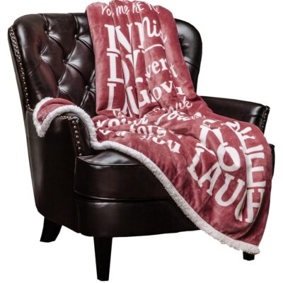 Chanasya Premium I Love You Gift Throw Blanket - for Love Support Thinking of You Message Birthday Anniversary Pink Gift Blanket - for Couple Best Friend Women Girlfriend Bestie & Sister - Dry Rose