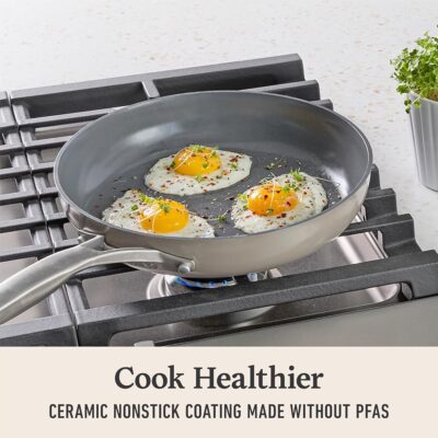 Calphalon® Premier Ceramic Nonstick 5-Piece Cookware Set, Mushroom Grey - Image 5