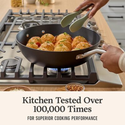 Calphalon® Hard-Anodized Nonstick 12" Jumbo Frying Pan with Lid - Image 2