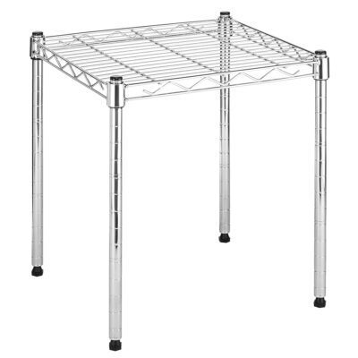Whitmor Wire Shelving Unit, Metal Storage Shelves, Stacking Shelf with Basket, Easy Assembly Home Organizer for Pantry, Kitchen, Garage, Plant