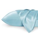 Bedsure Satin Pillowcase 2 Pack Similar to Silk Pillow Cases Standard Size, Pillow Case for Sleeping Women with Envelope Closure, Gifts for Women Men, Light Blue, 20x26 Inches, 2pcs