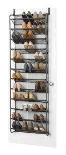 Whitmor 36 Pair Over-The-Door Rack-Gunmetal Gray Shoe Organizer