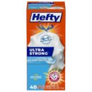 Hefty Ultra Strong 13 Gallon Trash Bags, Tall Kitchen Trash Bags 13 Gallon Size, Drawstring Closure, Continuous Odor Control, White, Clean Burst Scent, 40 Bags