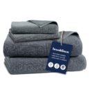 Brooklinen Super-Plush Turkish Cotton Bath Sheets Set - 2 Bath Sheets + 2 Hand Towels Cotton, 820 GSM, Highly Absorbent, Machine Washable, Perfect for Home & Bathroom (Slate Grey)
