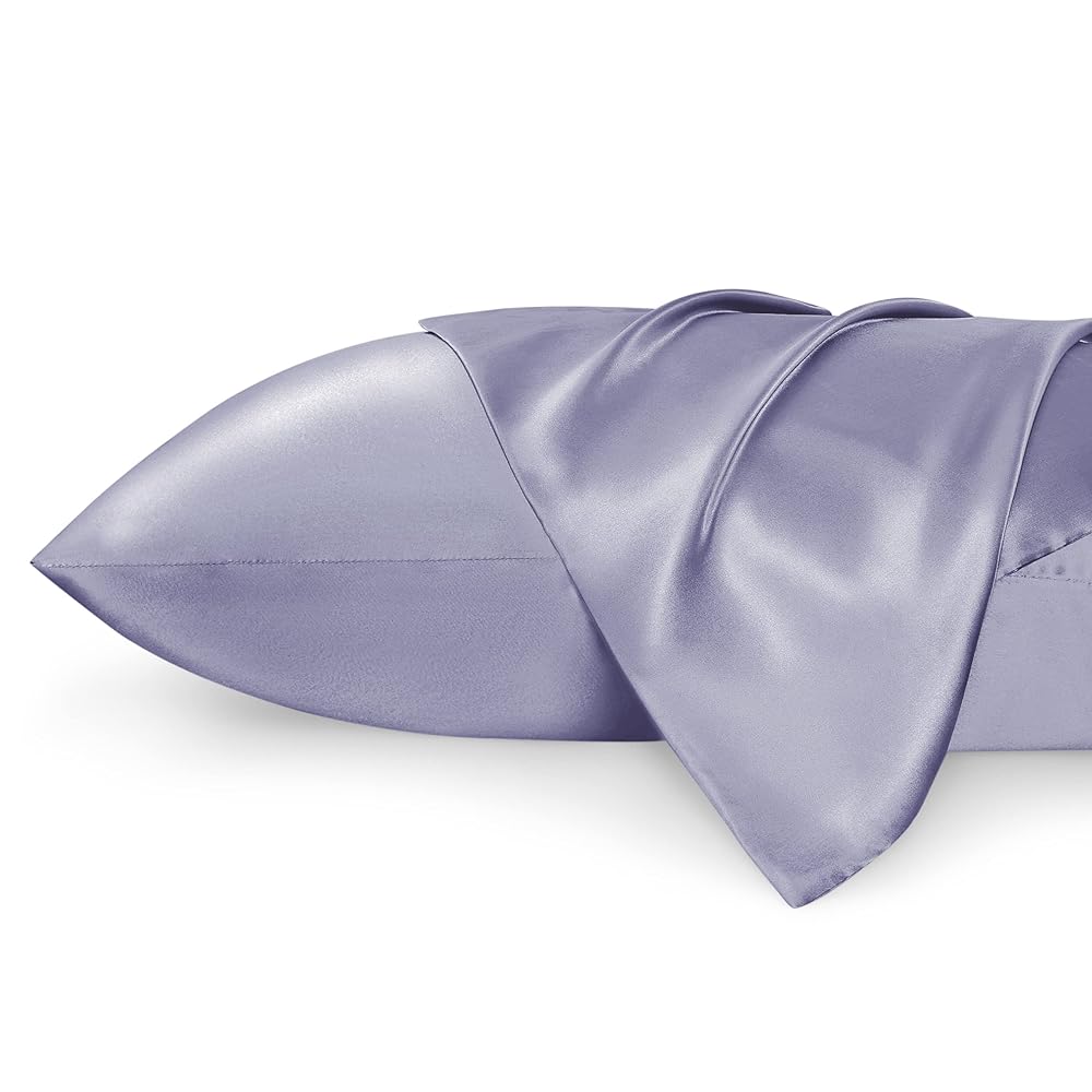 Bedsure King Size Satin Pillowcase Set of 2 - Icelandic Blue Silky Pillow Cases for Hair and Skin with Envelope Closure, Similar to Silk Pillow Cases, Gifts for Women Men, 20x36 Inches, 2pcs