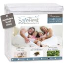 SafeRest Waterproof King Size Mattress Protector - Fitted with Stretchable Pockets - Machine Washable Cotton Mattress Cover for Bed
