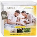 SafeRest Waterproof Mattress Protector Twin XL Size – Absorbent Breathable Soft Fitted Bed Cover with 18" Deep Stretchable Pockets – Machine Washable Twin XL Mattress Cover