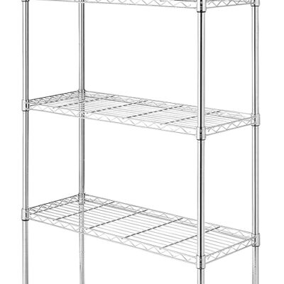 Whitmor 5 Tier Shelving Unit, Metal Storage Shelves, 400 lbs Capacity per Shelf, 2000 lbs Total, Adjustable Heavy Duty Shelf, Easy Assembly for Kitchen, Garage, Plant, 36"L x 14"W x 72"H, Chrome