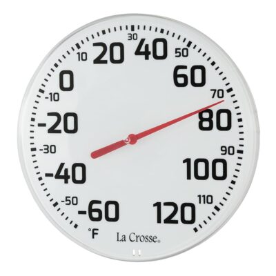 La Crosse 104-1522 8" Round Analog Dial Thermometer, White - Image 2