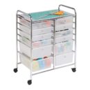 Honey-Can-Do Rolling Storage Cart and Organizer with 12 Plastic Drawers