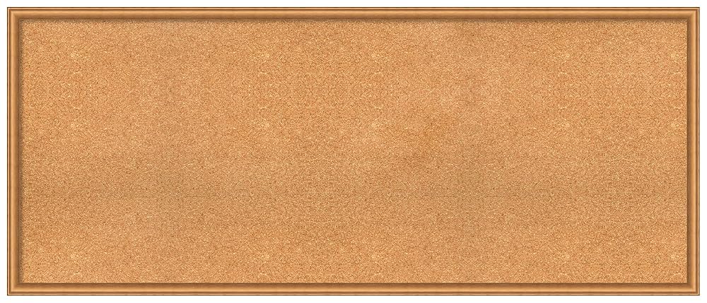 Amanti Art Natural Cork Board for Wall, 26x62 Vision Board with Bronze Frame, Oversize Corkboard Office Decor for Home Organization, Casual Corkboard Pinboard to Display Items for Home Organization