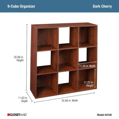 ClosetMaid 4105 Cubeicals Organizer, 9-Cube, Dark Cherry - Image 3