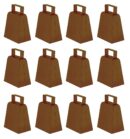 Beistle Brown Cowbells, Pack of 12, Metal Noise Makers for School Spirit, Pep Rallies, Game Day, Team Pride and Country Western Sporting Events, Party Accessories, 4”