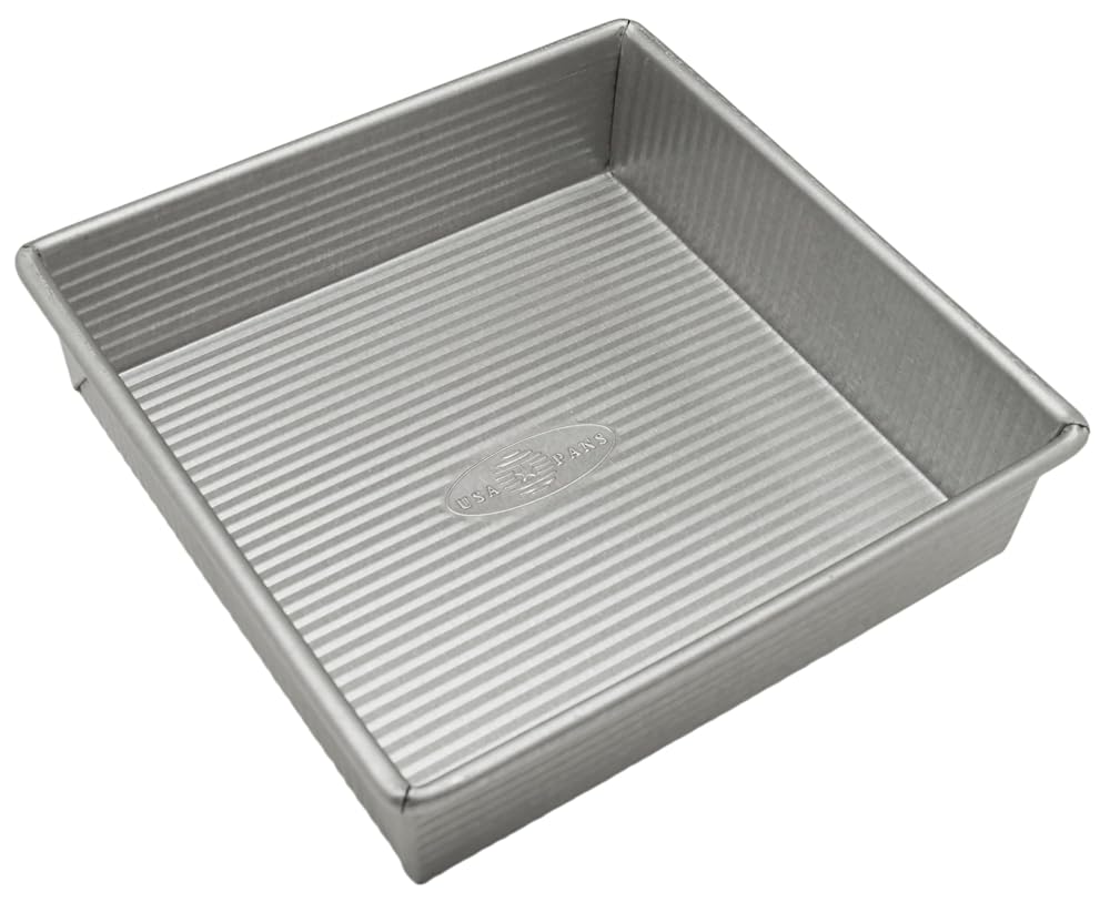 USA Pan Bakeware Nonstick Square Cake Pan, 8 Inch, Aluminized Steel