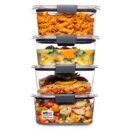 Rubbermaid Brilliance BPA Free Airtight Food Storage Containers with Lids, Set of 4 (4.7 Cup) Ideal for Lunch, Meal Prep, and Leftovers