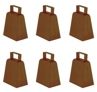 Beistle Brown (6 Piece) Cowbells, 4"