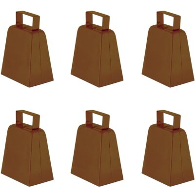 Beistle Brown (6 Piece) Cowbells, 4"