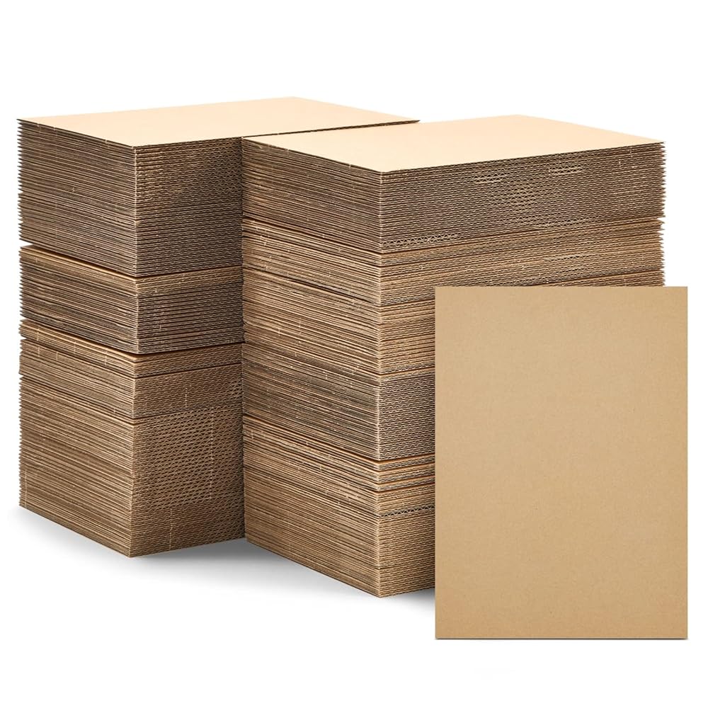 Juvale Flat Cardboard Sheets - 5 x 7 in, Brown, 200 Pack, 2 mm Thick - Bulk Corrugated Cardboard Sheets & Chipboard for Mailer Inserts & Dividers - Craft Board & Backing Board