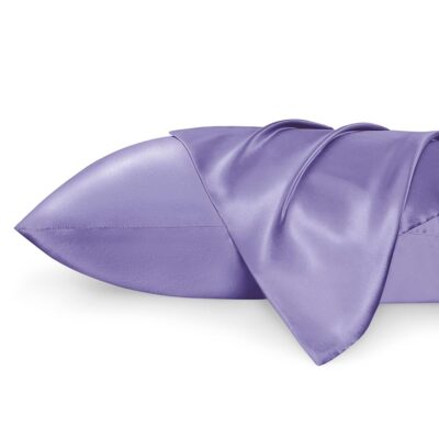 Bedsure Satin Pillowcase for Hair and Skin Queen - Lilac Silky Pillowcase 2 Pack with Envelope Closure, Similar to Silk Pillow Cases, Gifts for Women Men, 20x30 Inches, 2pcs