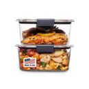 Rubbermaid Brilliance BPA-Free Food Storage Containers, Medium Deep, 4.7 Cup, 2-Pack, Airtight & Leak-Proof, Microwave & Dishwasher Safe