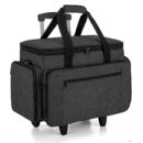 LUXJA Sewing Machine Case with Detachable Dolly, Rolling Sewing Machine Tote with Removable Bottom Pad (Fits for Most Standard Sewing Machines), Black (Patented Design)
