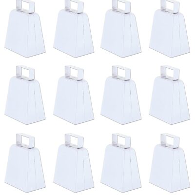 Beistle White Cowbells, Pack of 12, Metal Noise Makers for School Spirit, Pep Rallies, Game Day, Team Pride, Sporting Events, and Celebrations, Party Accessories, 4”