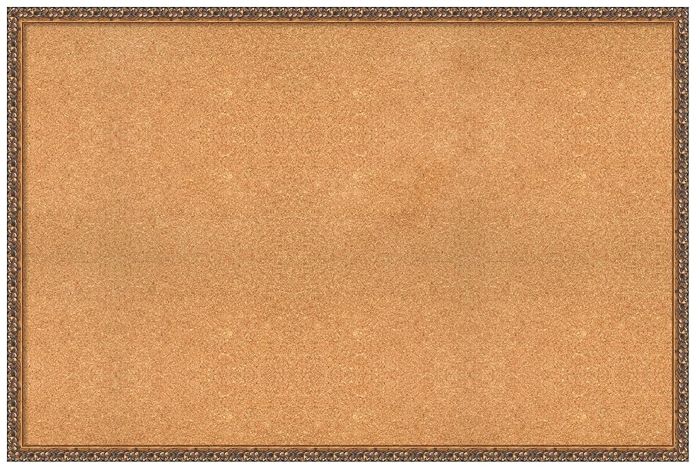 Amanti Art Natural Cork Board for Wall, 32x48 Vision Board with Bronze Frame, Oversize Corkboard Office Decor for Home Organization, Traditional Corkboard Pinboard to Display Items for Home