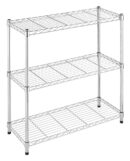 Whitmor 3 Tier Shelving Unit, Metal Storage Shelves, 400 lbs Capacity per Shelf, 1200 lbs Total, Durable Heavy Duty Shelf for Kitchen, Garage, Plant, 36"L x 14"W x 36"H, Chrome