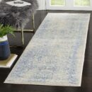 SAFAVIEH Adirondack Collection Runner Rug - 2'6" x 6', Ivory & Light Blue, Oriental Distressed Design, Non-Shedding & Easy Care, Ideal for High Traffic Areas in Living Room, Bedroom (ADR109L)