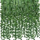 CEWOR 36 Pack 252ft Artificial Ivy Greenery Garland, Fake Vines Hanging Plants Backdrop for Room Bedroom Wall Decor, Green Leaves for Jungle Theme Party Wedding Decoration