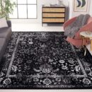 SAFAVIEH Adirondack Collection Area Rug - 9' x 12', Black & Ivory, Oriental Distressed Design, Non-Shedding & Easy Care, Ideal for High Traffic Areas in Living Room, Bedroom (ADR109Z)