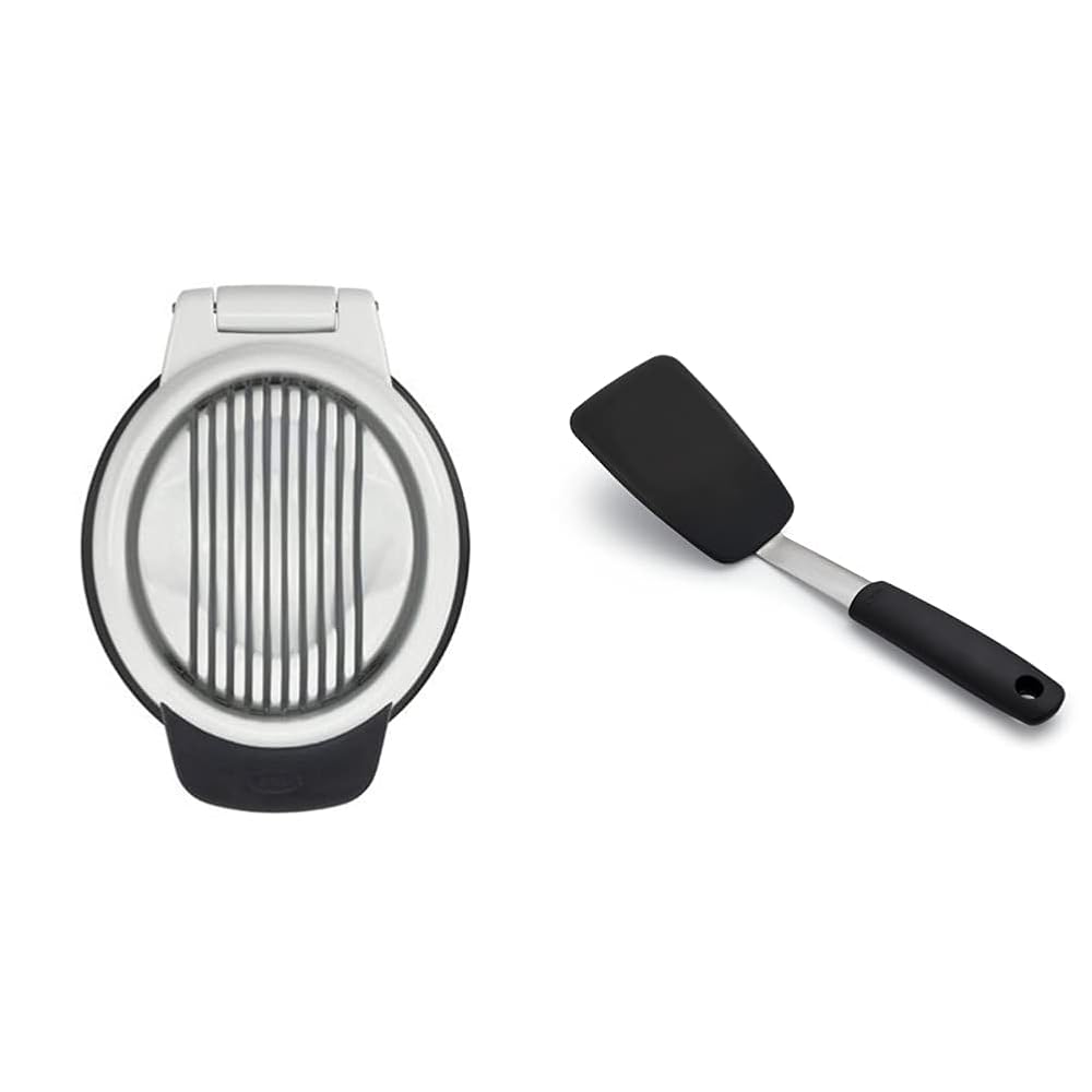 OXO Good Grips Egg Slicer,White/Black, CD and OXO Good Grips Small Silicone Flexible Turner Black